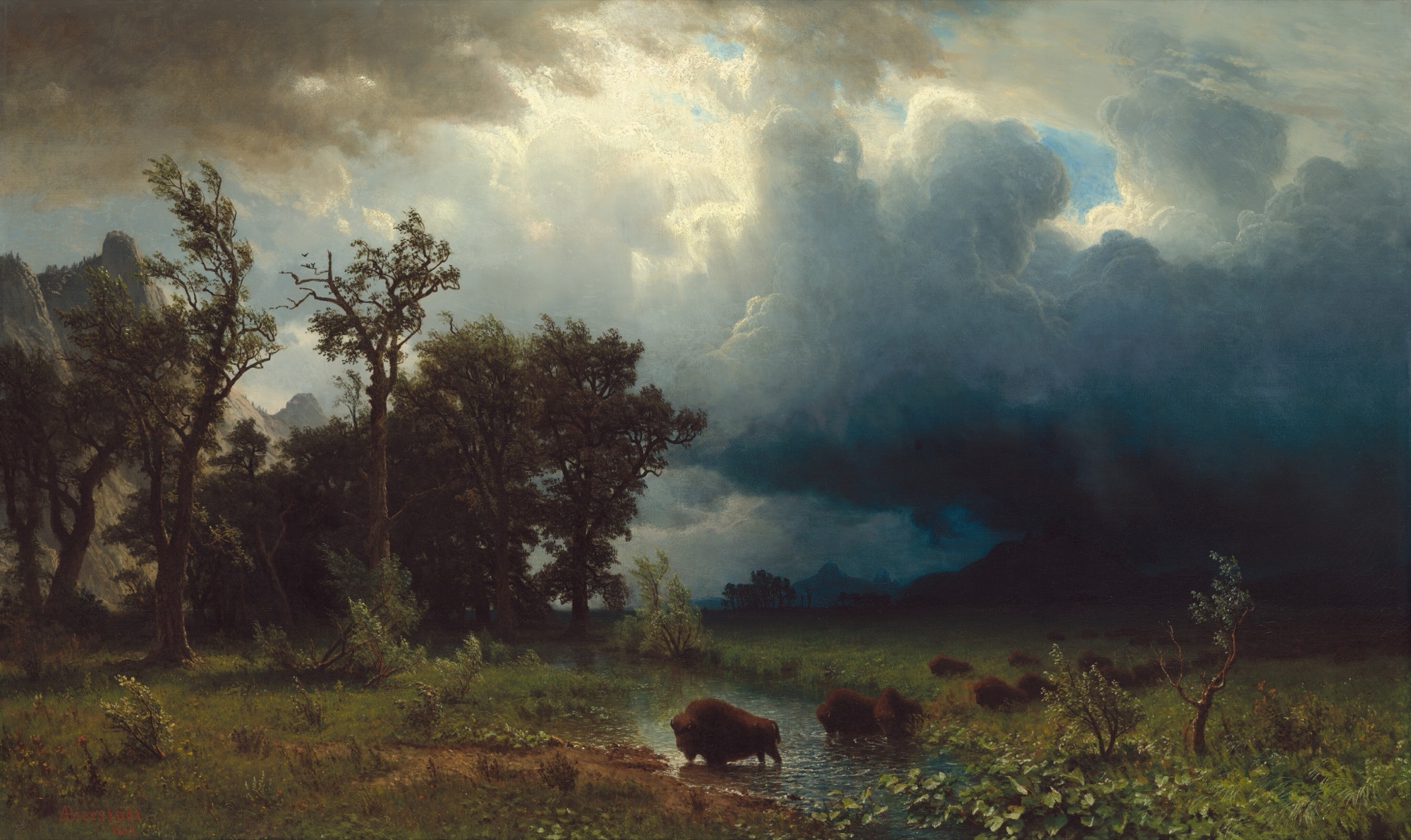 Buffalo Trail: The Impending Storm by Albert Bierstadt
